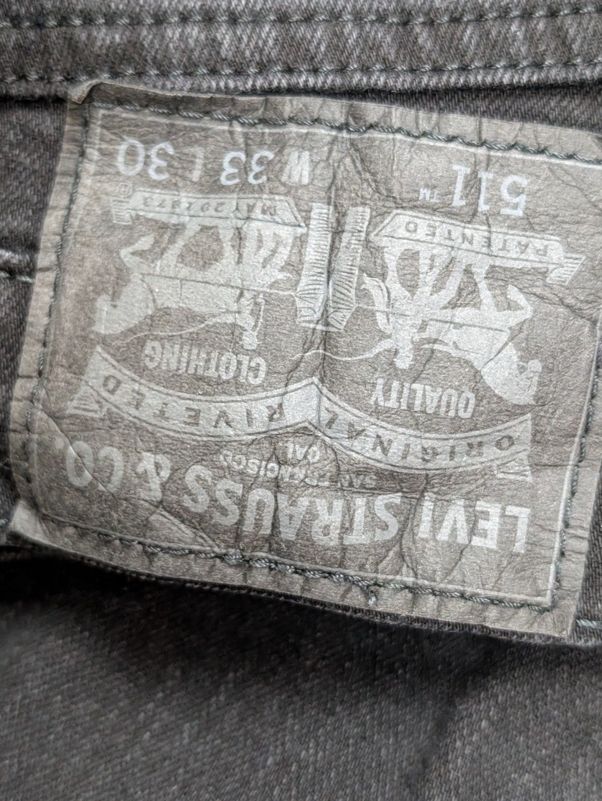 Jean Levi's 511 Slim Fit Homme W33 L30 Noir Stretch Denim Excellent État vintage