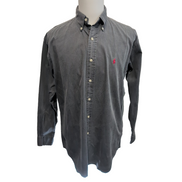 Chemise Ralph Lauren M Gris Anthracite Vintage Logo Rouge Coton Singapore
