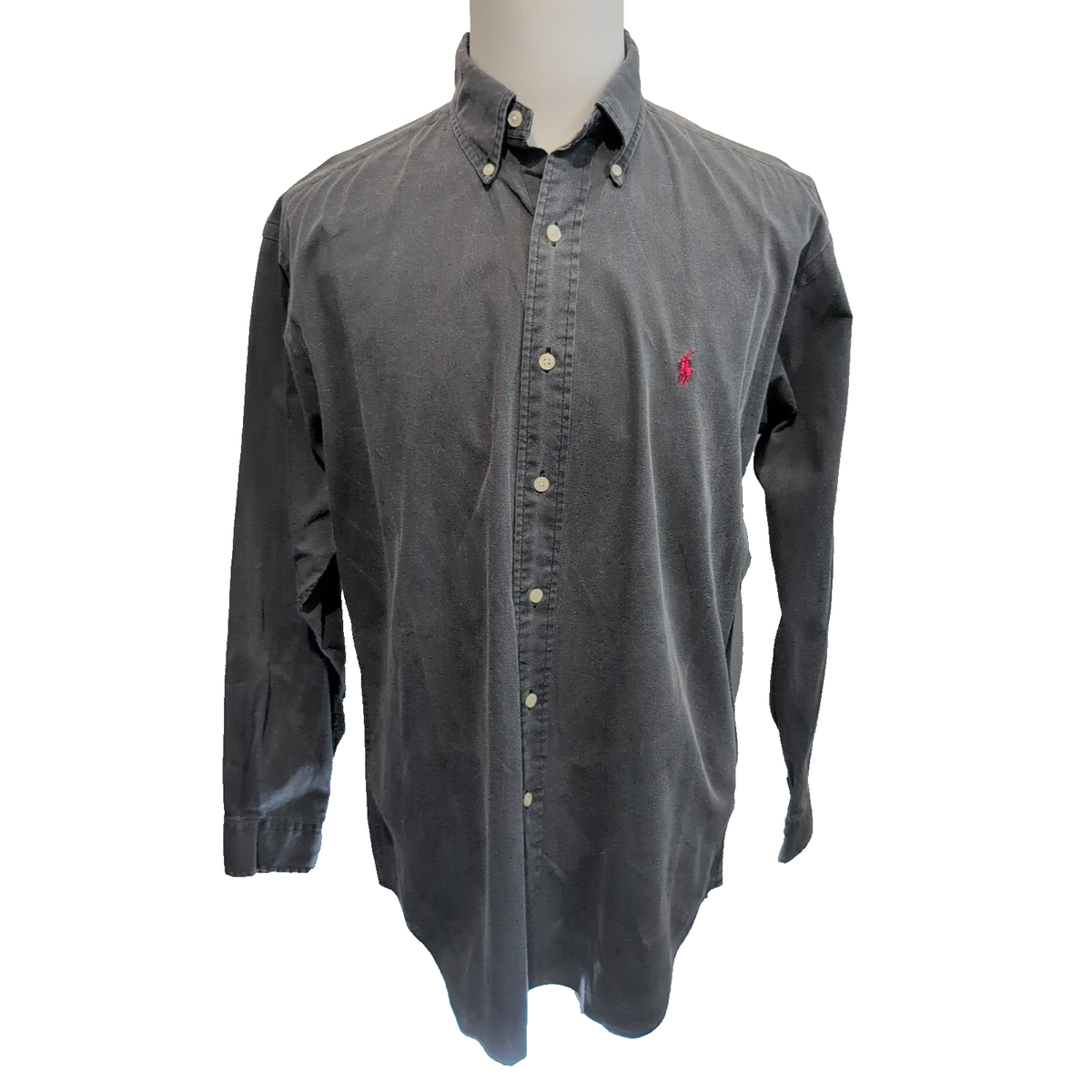 Chemise Ralph Lauren M Gris Anthracite Vintage Logo Rouge Coton Singapore
