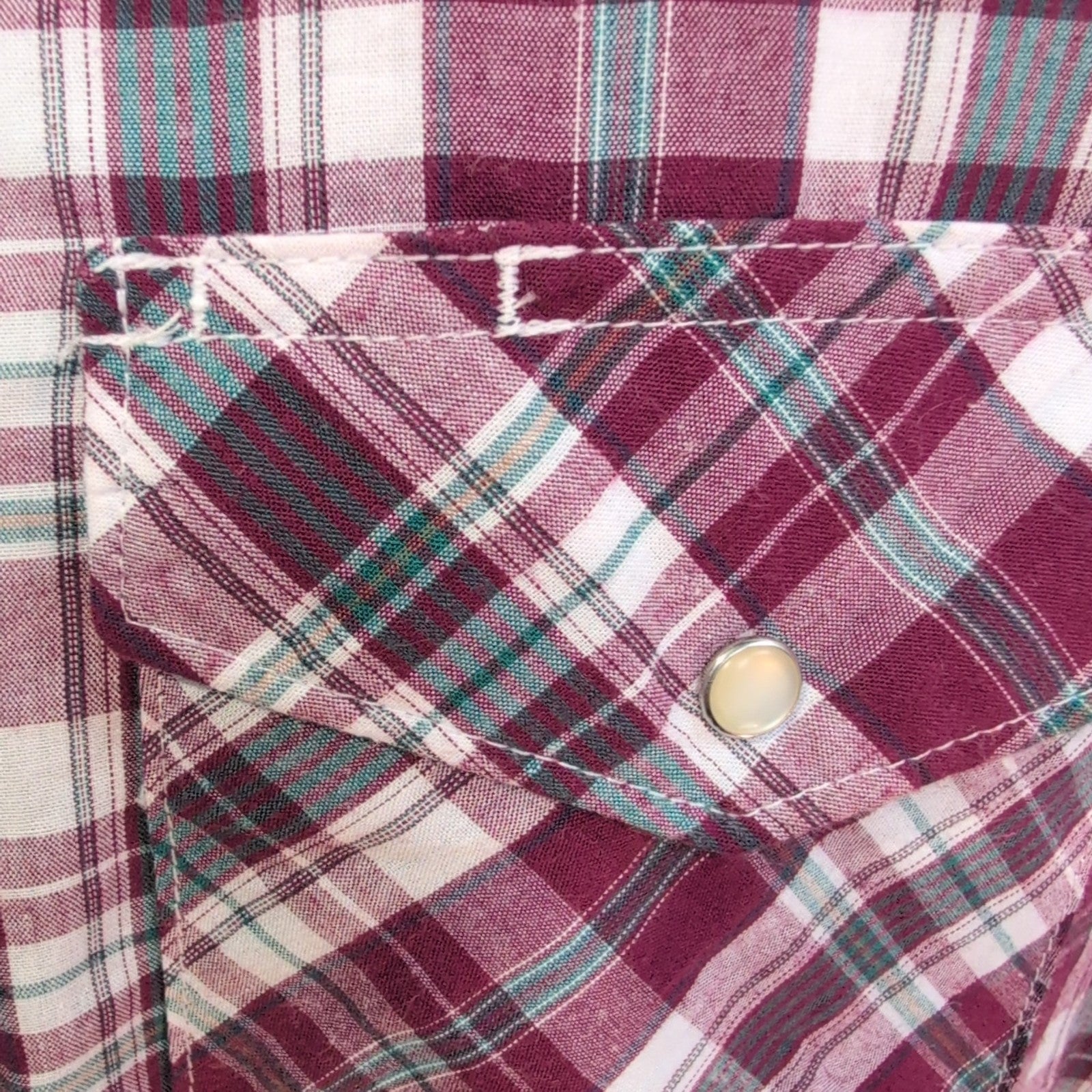 Chemise Wrangler Western Manches Longues à Carreaux Bordeaux Taille XL