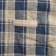 Chemise Chaps Ralph Lauren L carreaux bleu beige shirt button down