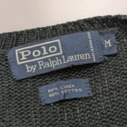 Pull POLO Ralph Lauren Rare - 60% Lin / 40% Coton - Vert Foncé - Taille M