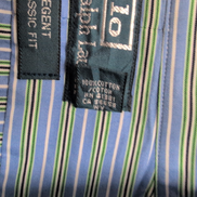 Chemise Polo Ralph Lauren Regent M/L Classic Fit Rayures Bleu Vert Coton Shirt