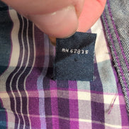 Chemise Nautica L Vert Violet Carreaux Coton Logo Brodé Poche manches longues