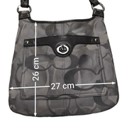 Sac à main Coach Signature gris toile cuir bandoulière