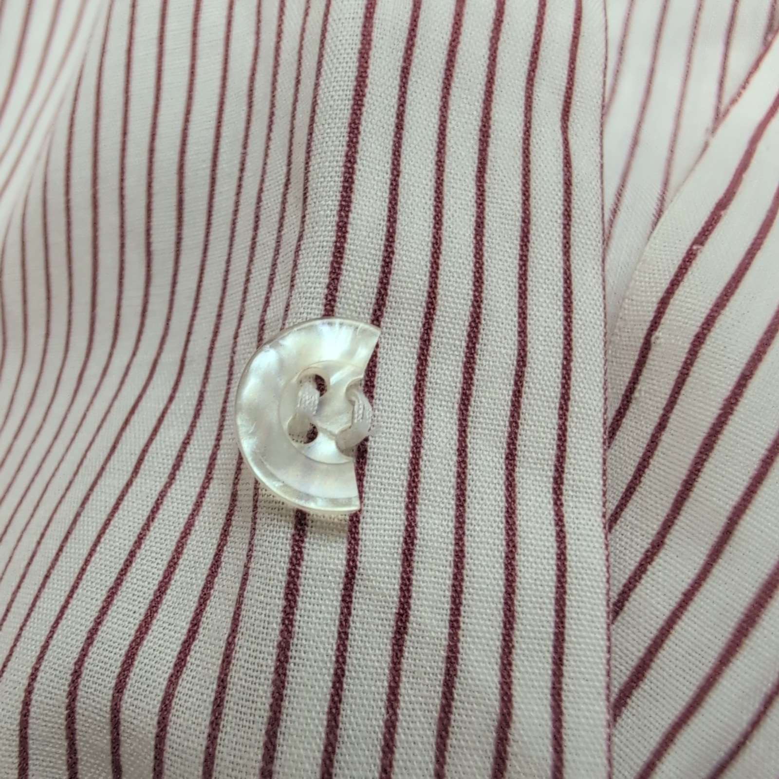 Chemise Hawaïenne Haband XL Bordeaux Rayures 4 Poches Panama Brodée