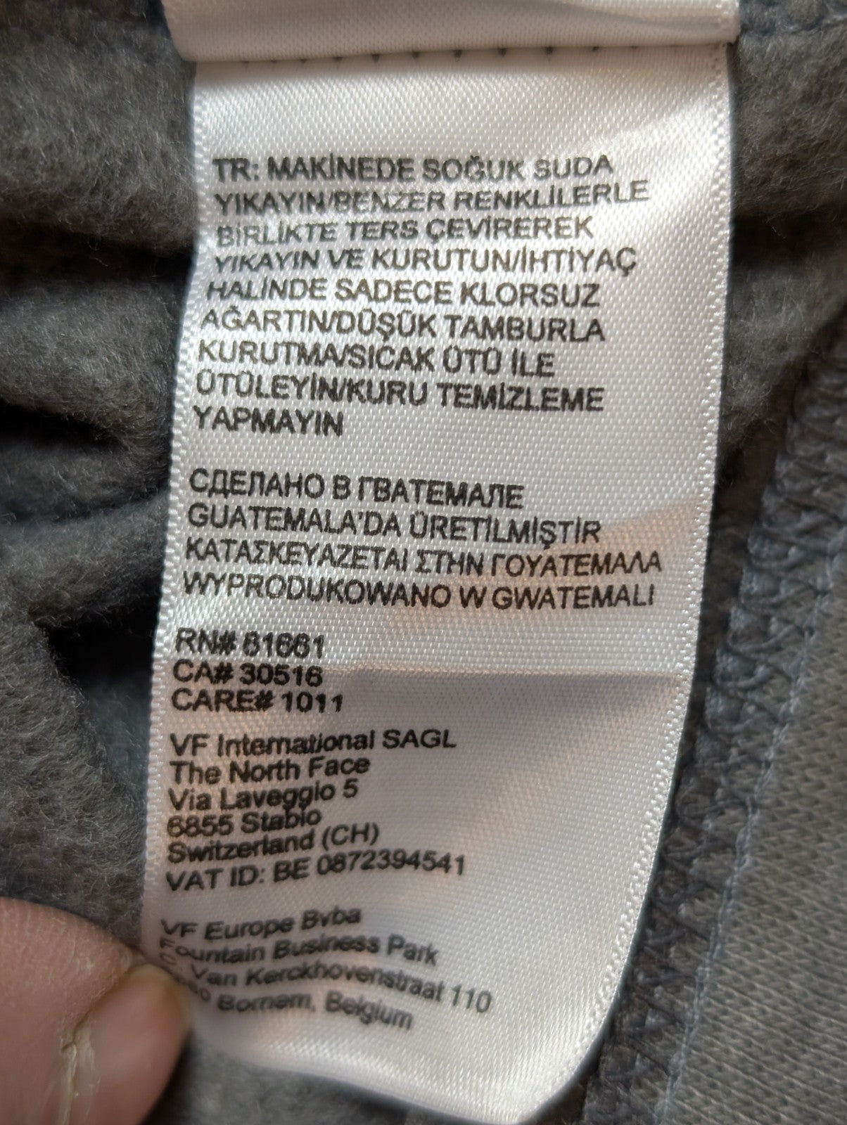 The North Face Sweat Capuche Gris Homme 3XL - Broderies Diamond Spring & Wanzek