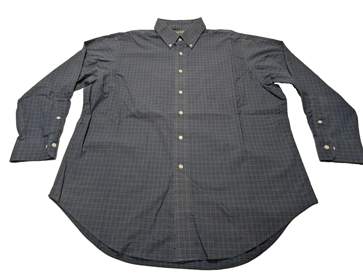 Chemise Lauren Ralph Lauren XL carreaux vert bleu violet shirt button down