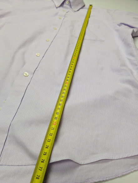 Chemise CHAPS lila violet uni manches courtes taille L Homme