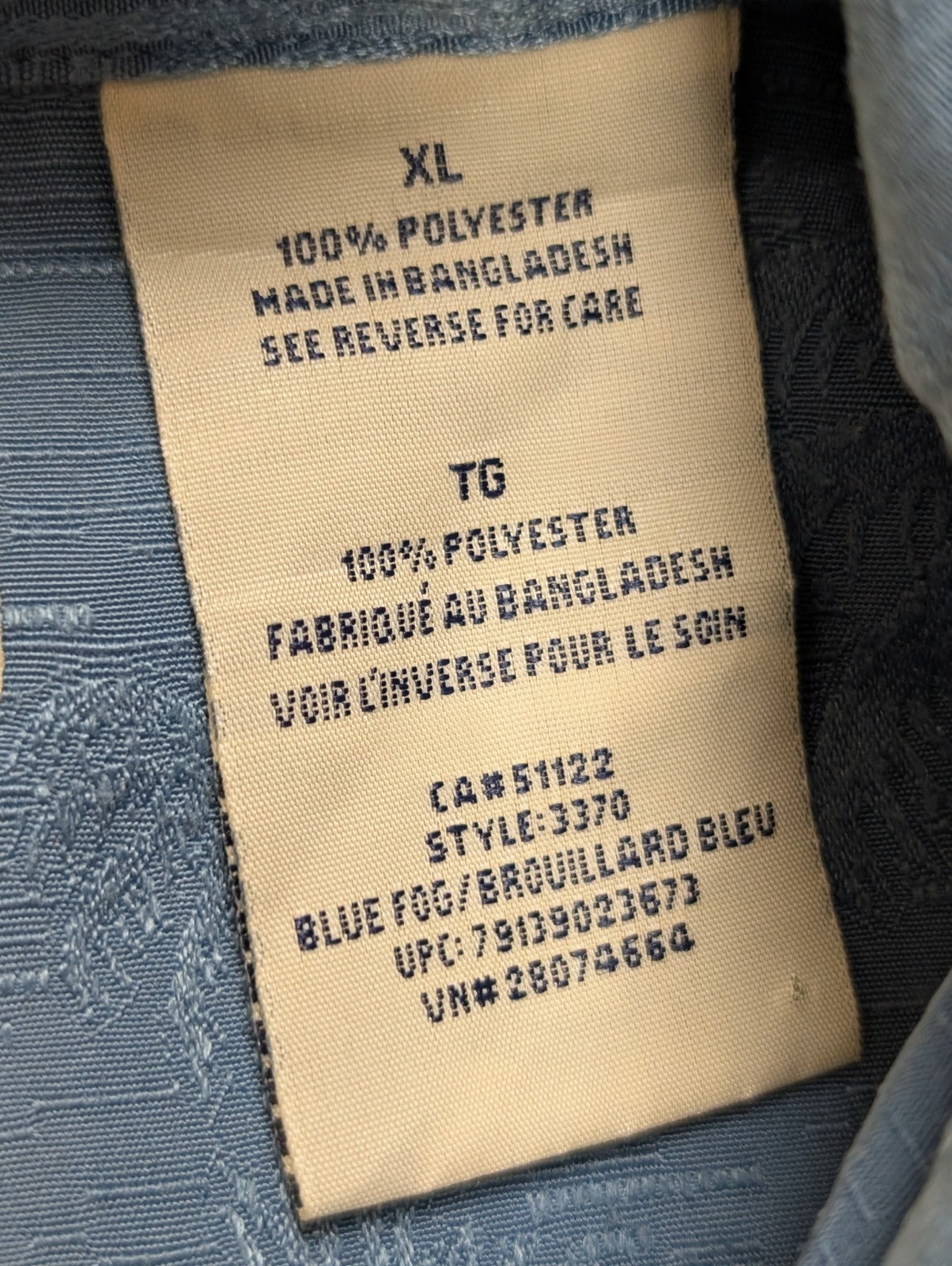 Chemise Hawaïenne Penmans Bleu Zinc - Motifs Palmiers en Relief - XL