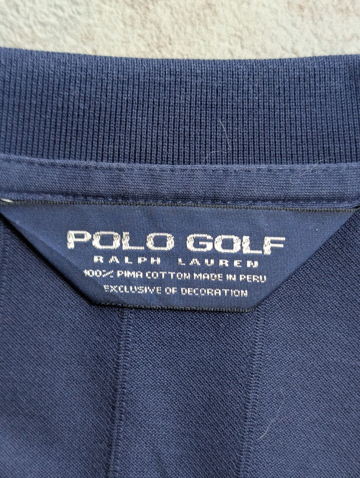 Polo manches courtes Polo Ralph Lauren Golf L bleu marine rayures coton Pima