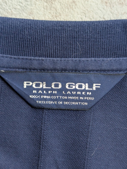 Polo manches courtes Polo Ralph Lauren Golf L bleu marine rayures coton Pima