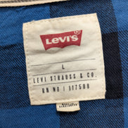 Chemise LEVI'S Western Flanelle Carreaux Bleu & Noir Manches Longues - Taille L