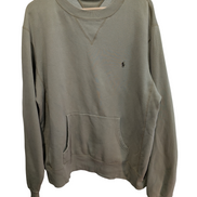 Sweat Polo Ralph Lauren L XL Vert Kaki Logo Cavalier Col Rond Poche Kangourou
