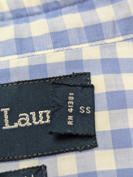 Chemise Ralph Lauren bleu ciel petits carreaux taille XL #2511