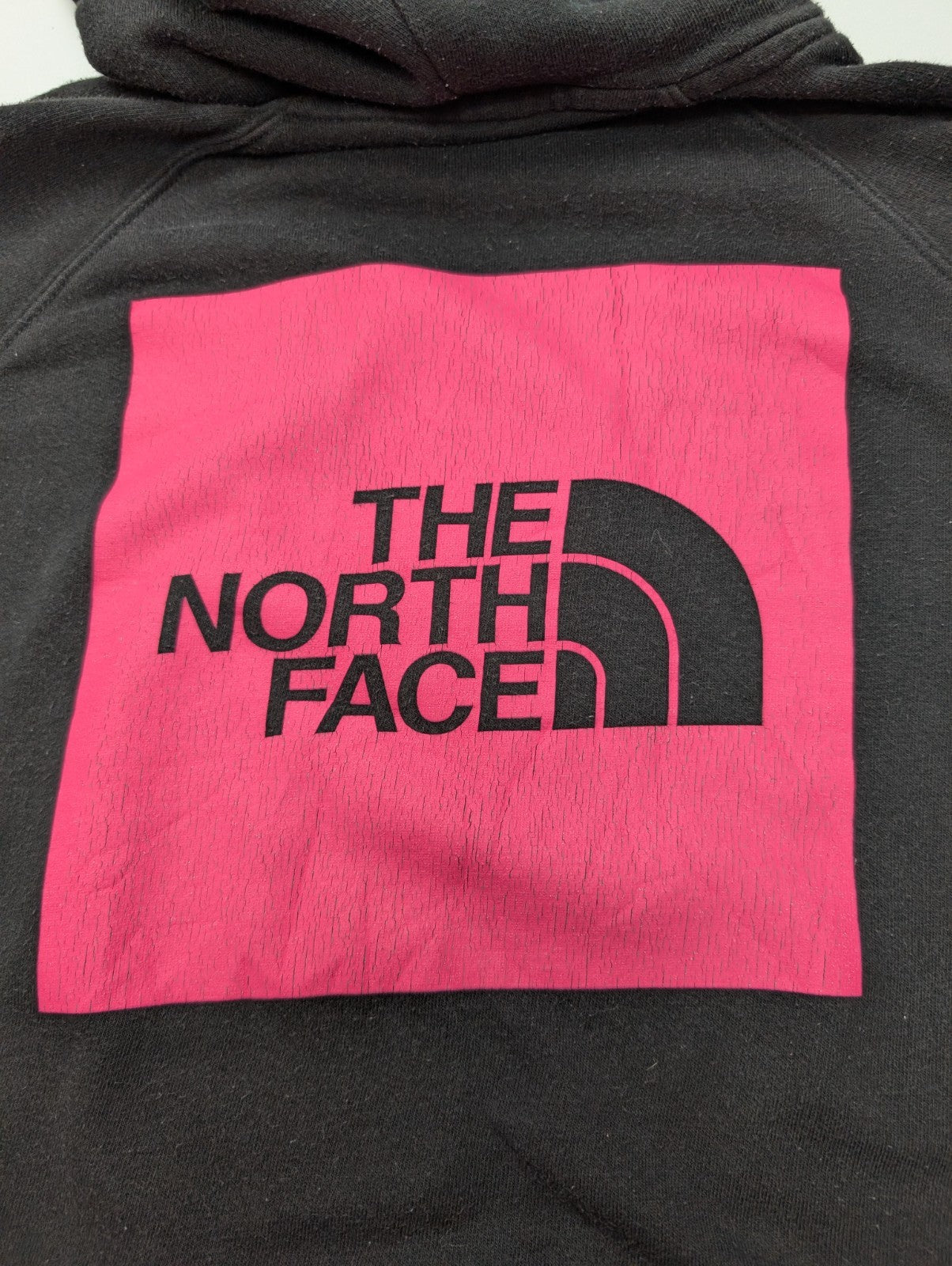 The North Face Sweat à Capuche Noir & Rose Fluo - Logos Dos et Manche - Taille M