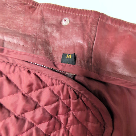 Veste Cuir Femme Bordeaux Berman's 14 L Doublure Amovible Vintage |51c