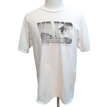 T-shirt Vans L Classic Fit Blanc Off The Wall Skateboard 100% Coton