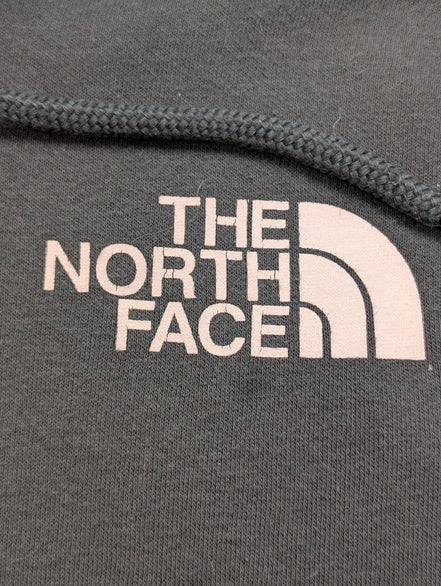 The North Face Sweat à Capuche Gris Anthracite Logos Rose Pâle - Taille M Homme