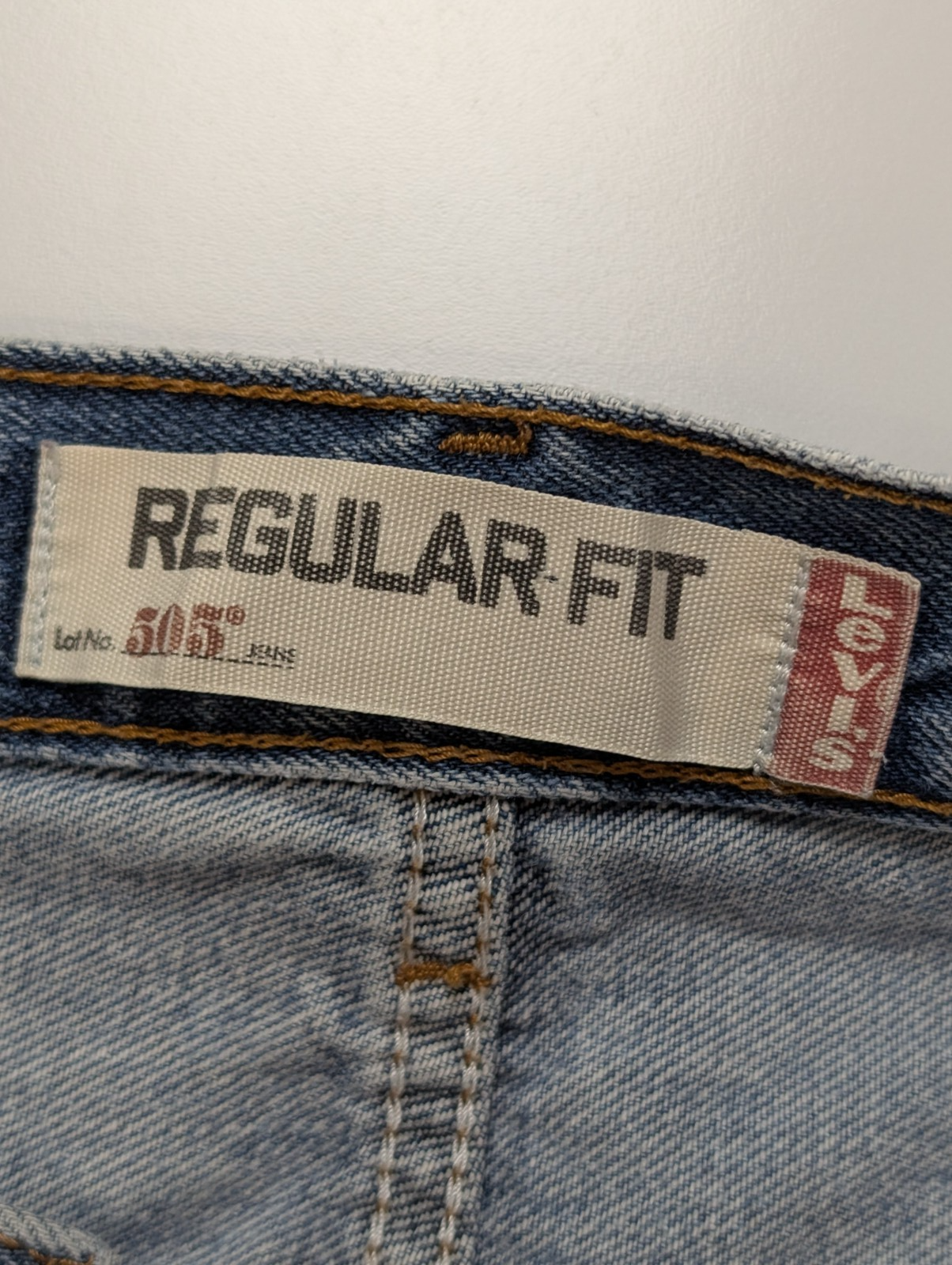 Jean Levi's 505 Regular Fit Vintage Homme W38 L30 Bleu Ciel Denim Light Wash