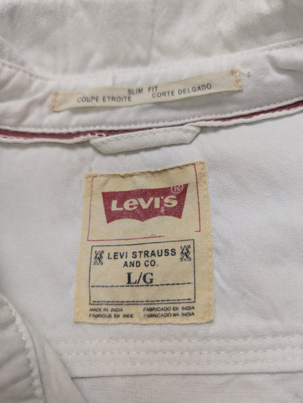 Chemise Levi's Blanche Coupe Slim Fit Manches Longues Taille L