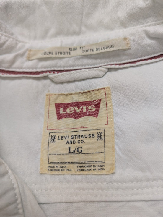 Chemise Levi's Blanche Coupe Slim Fit Manches Longues Taille L
