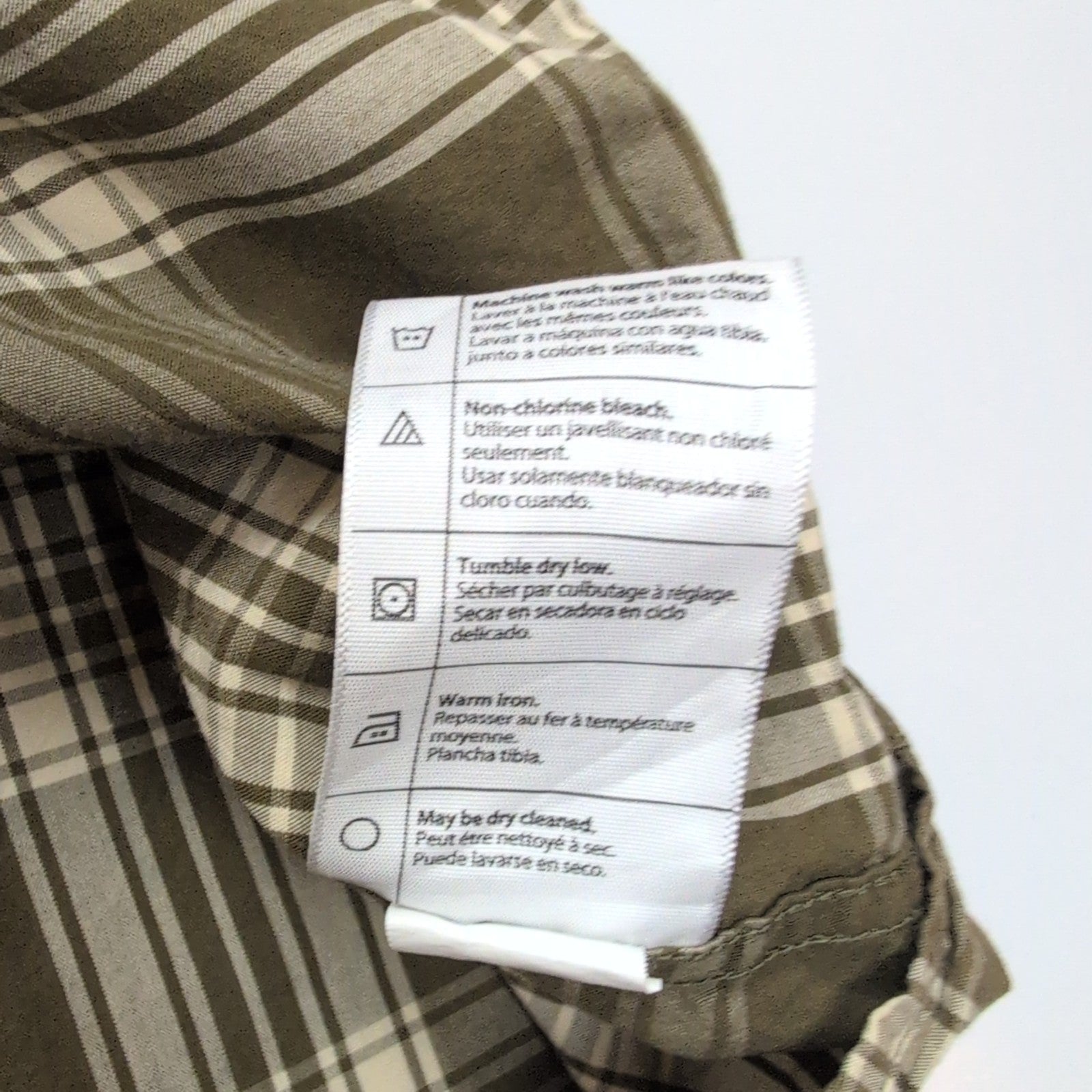 Chemise Carhartt XL Kaki Carreaux 3 Poches Coton Manches Courtes