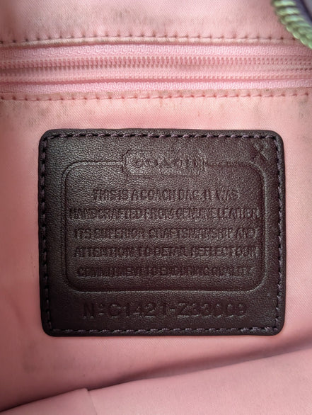 Sac Coach cuir bordeaux rouge vin bandoulière 36 cm très bon état