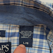 Chemise Chaps manches courtes bleu à carreaux taille L #229msch