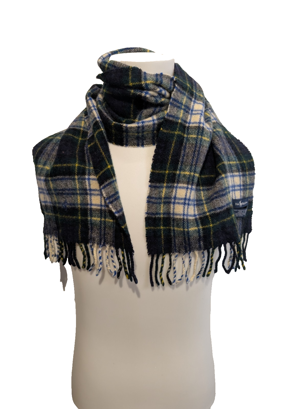 Écharpe Polo Ralph Lauren Tartan 100% Laine Lambswool Made in Scotland