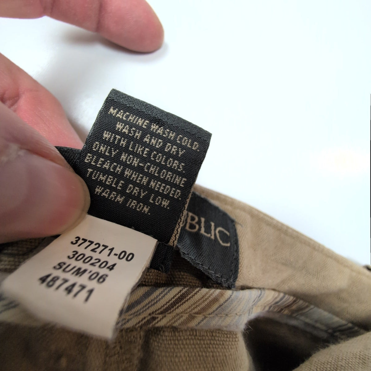 Pantalon Banana Republic Lin Coton Beige Chino Taille W34 L32