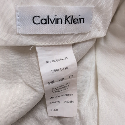 Pantalon Calvin Klein 100% Lin Crème Chino Taille W32 (voir mesures)