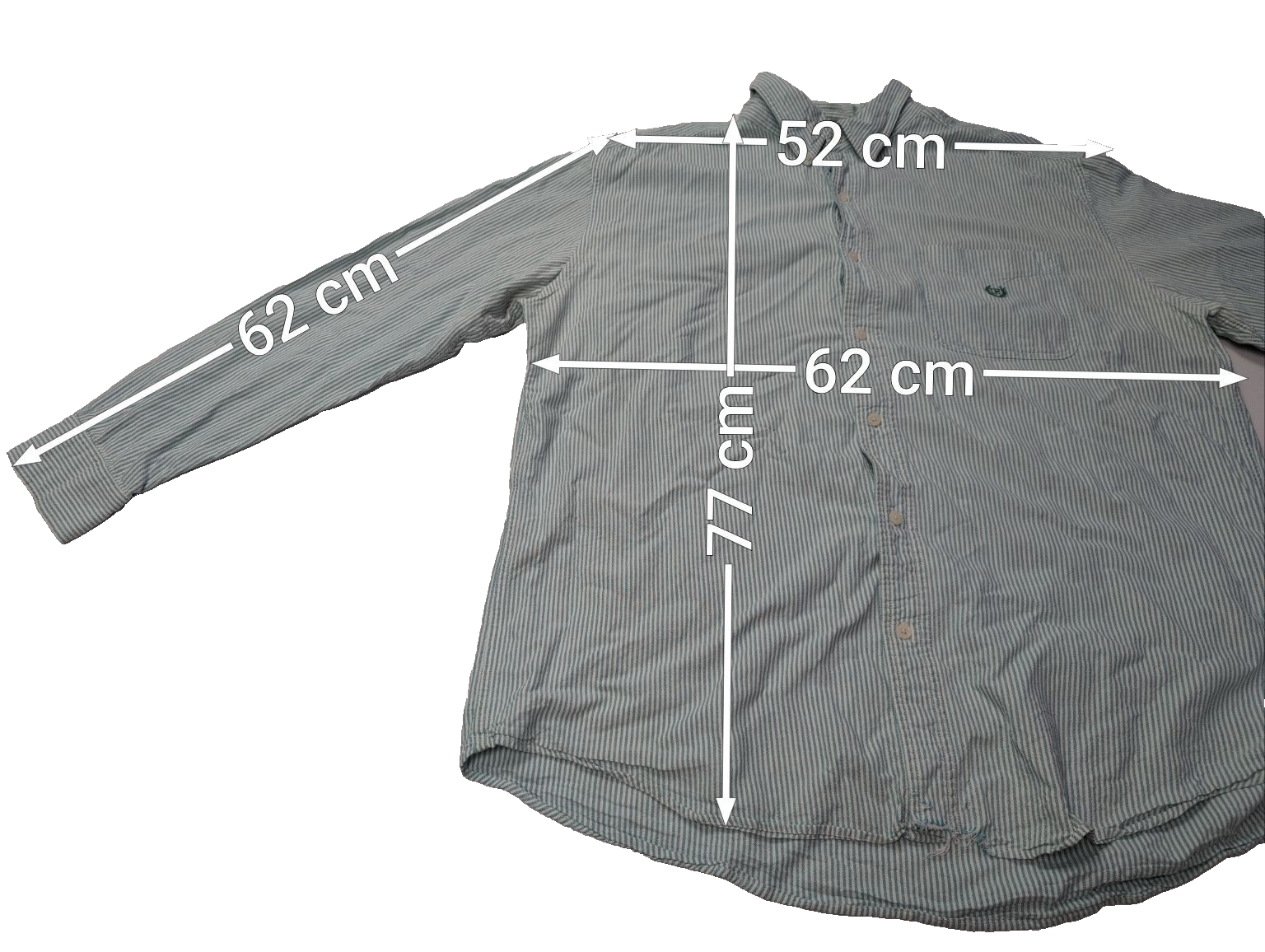 Chemise CHAPS verte menthe à rayures avec poche et logo brodé taille XL #253msch
