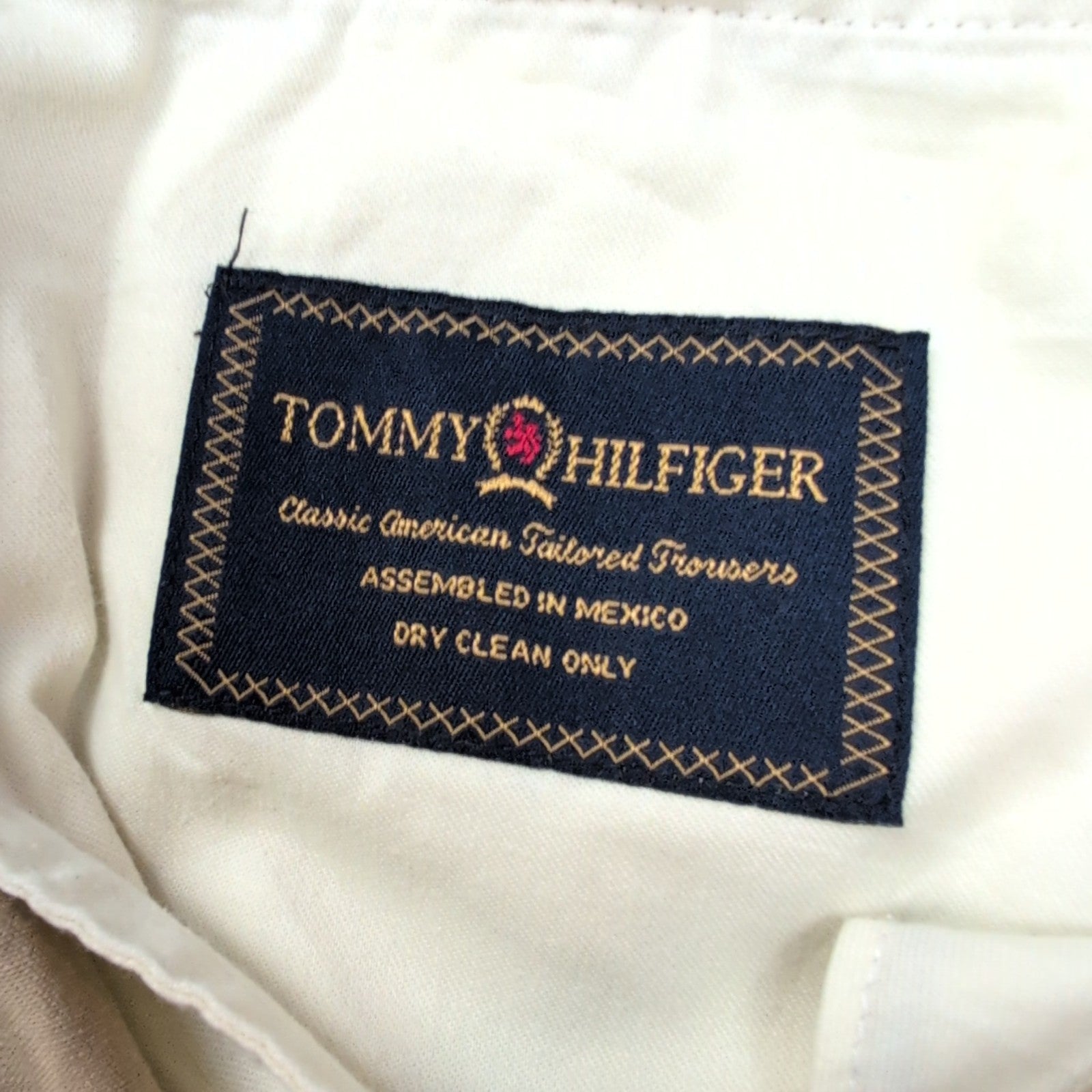 Pantalon de costume beige Tommy Hilfiger pour bretelles taille W38xL39 FR48