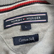 Gilet Tommy Hilfiger Gris Clair Zippé - Mélange Soie & Coton - Taille L