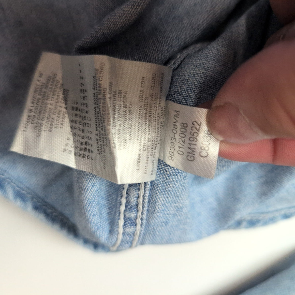 Chemise Harley Davidson XL Jean Bleu 100% Coton Brodée 2 Poches Logo