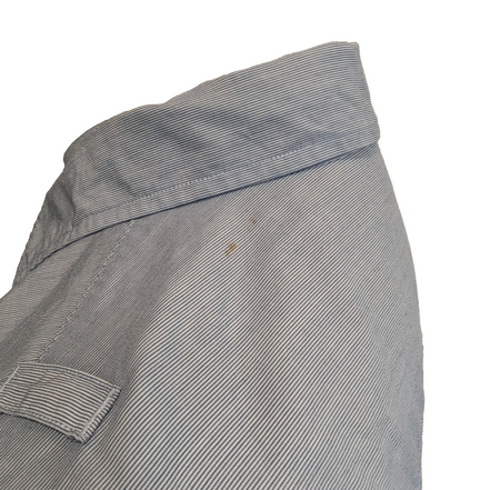 Chemise Nautica L Bleue Rayures 2 Poches 100% Coton Manches Longues