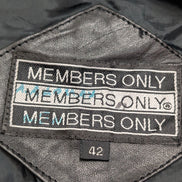 Veste Members Only café racer vintage 80's cuir noir taille S [42] #2c