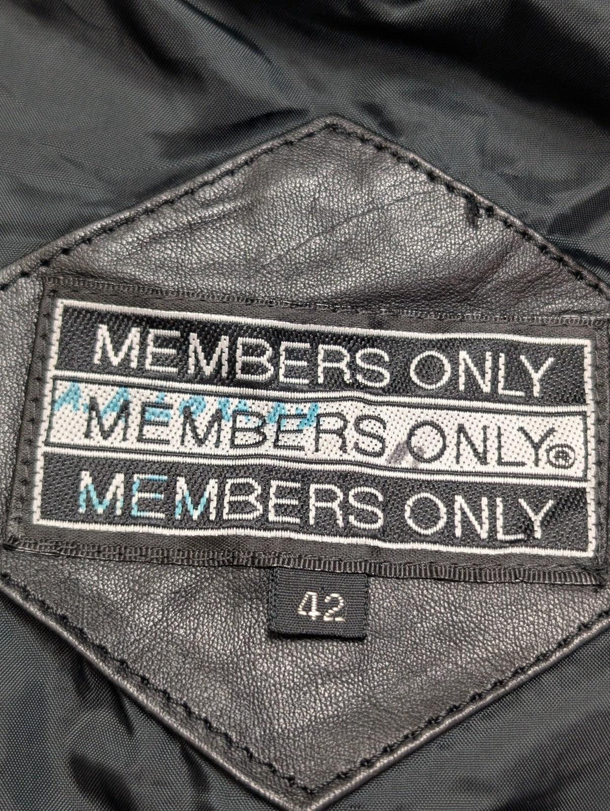 Veste Members Only café racer vintage 80's cuir noir taille S [42] #2c