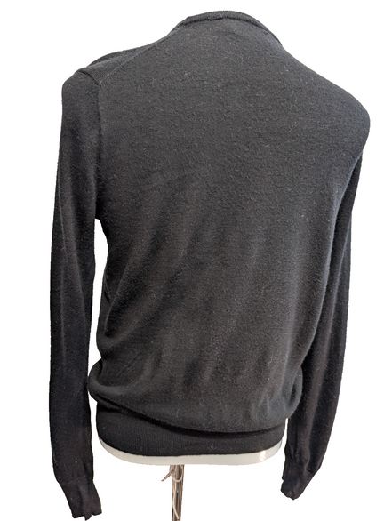 Pull Polo Ralph Lauren Laine Mérinos Noir Col Rond Taille S Logo Gris | 546WSR