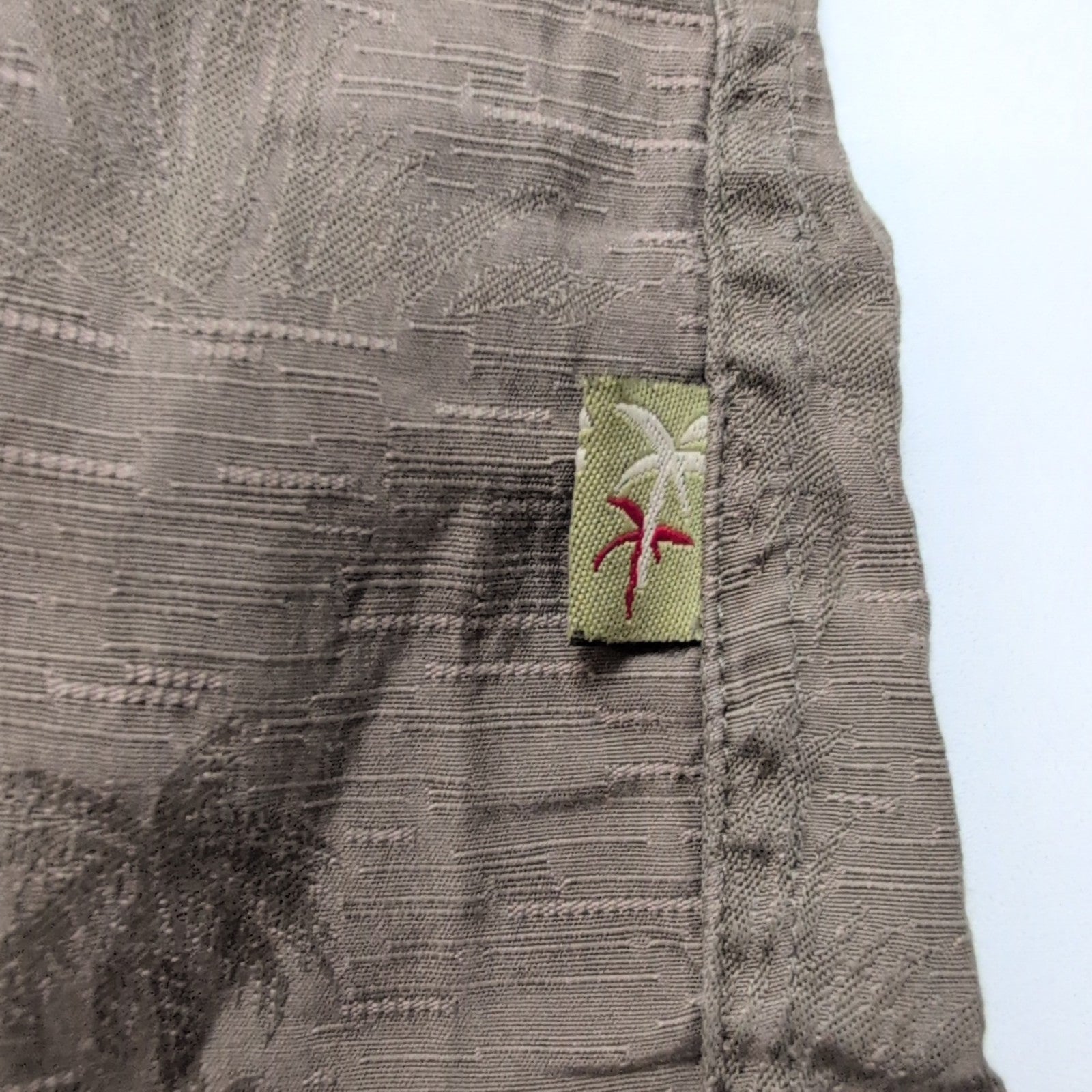 Chemise Hawaïenne Cabana Soie Coton Marron Palmiers Taille XL
