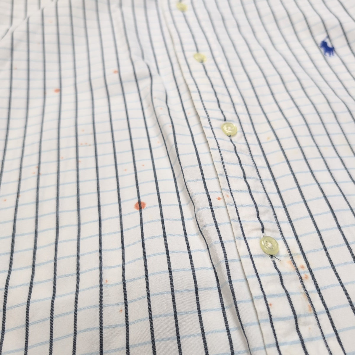 Chemise Ralph Lauren Blake XXL Carreaux Bleu Manches Courtes Button Down Shirt