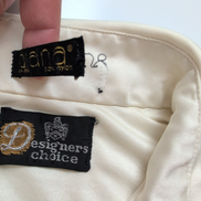 Chemise Vintage Qiana Esquires Choice Nylon 70s Beige Crème Col Pointes S