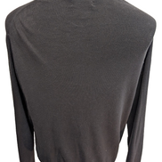 Pull Fin Polo Ralph Lauren Noir Col V Taille L 100% Pima Coton Logo Violet