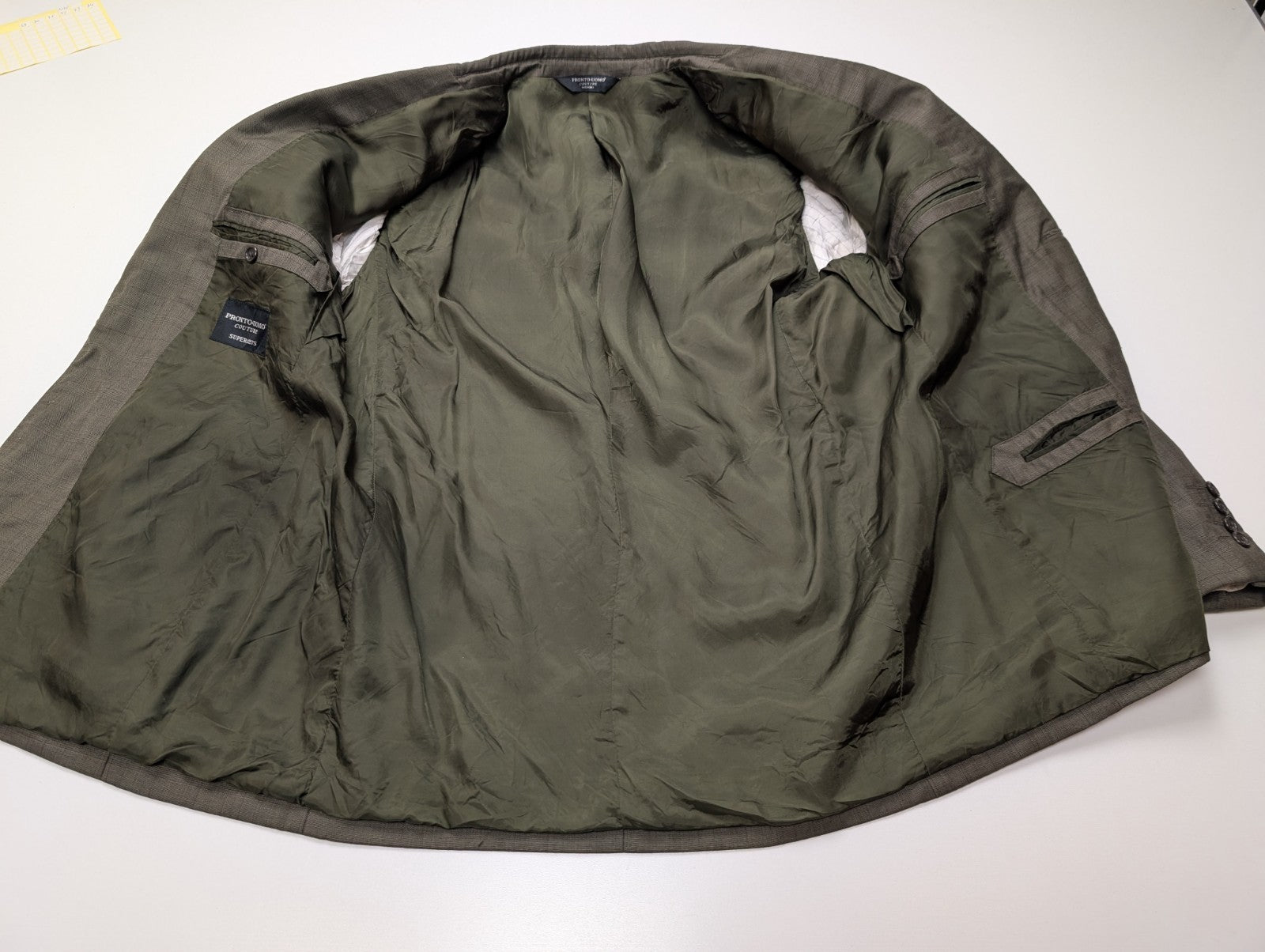 Veste Blazer homme Pronto Uomo Couture kaki Super 120'S taille L