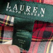 Chemise de Pyjama Femme Lauren Ralph Lauren S Flanelle Rouge Carreaux Shirt