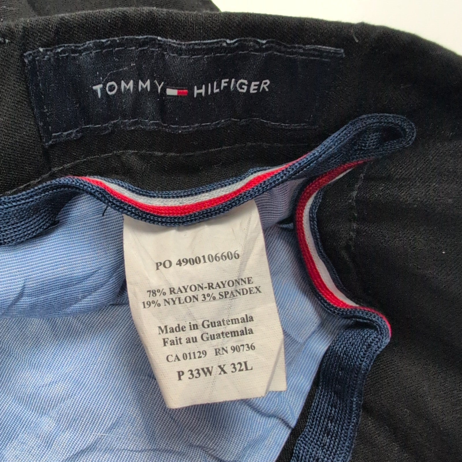 Pantalon chino Tommy Hilfiger ultra stretch noir taille W33xL32 FR42 #53ct