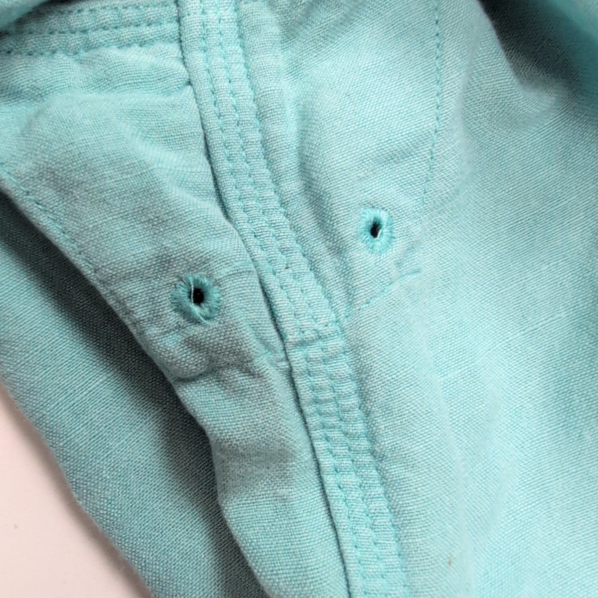Chemise Nautica Lin Rayonne L Vert Pâle Manches Courtes Logo Brodé Vintage