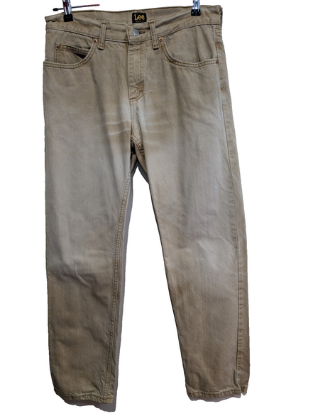 Jean Lee Vintage Regular Fit Homme W33 L32 Marron Clair Denim Patiné Classic