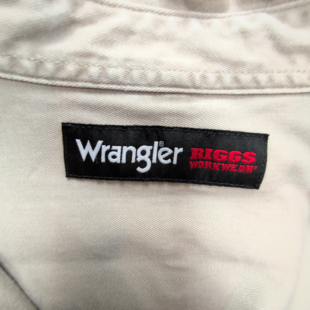 Chemise Wrangler RIGGS beige crème taille XL uni manches longues